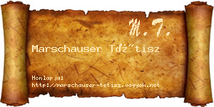 Marschauser Tétisz névjegykártya
